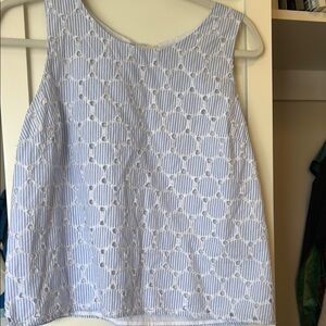 Banana Republic Blue Stripe Sleeveless Blouse